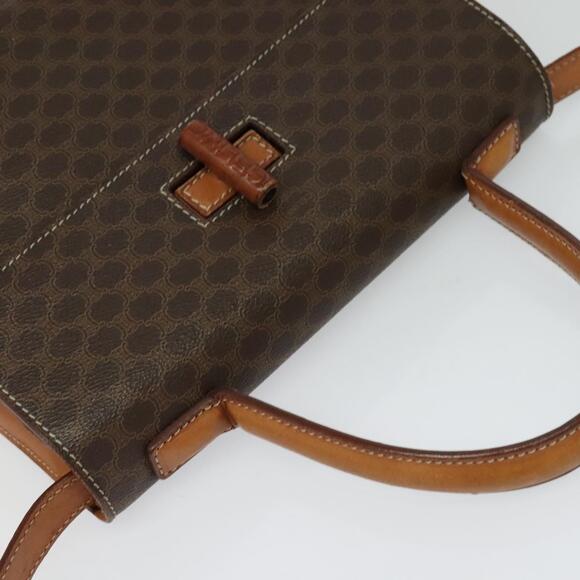 CELINE Macadam Canvas Hand Bag Pvc Leather Brown Gold - Picture 6 of 13